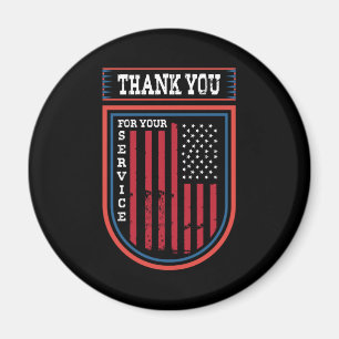 Thank You For Your Service Patriotic Military Magnet