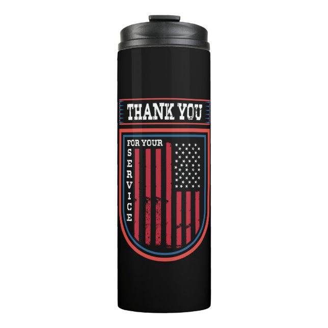Thank You For Your Service | Patriotic Military Thermal Tumbler (Front)