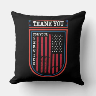 Thank You For Your Service Patriotic Military Throw Pillow