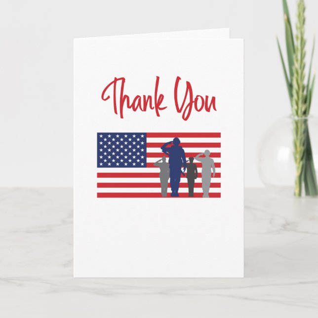 Thank You For Your Service Patriotic Veteran Card (Front)