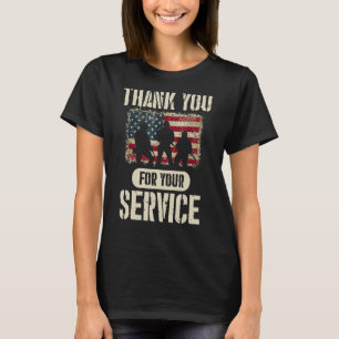 Thank You for Your Service    Patriotic Veterans D T-Shirt