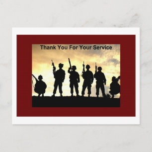 thank you for your service postcard