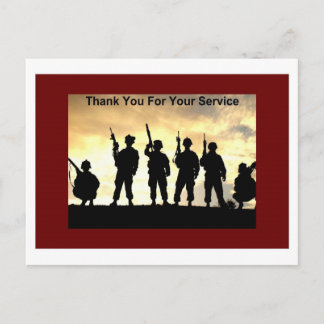 thank you for your service postcard