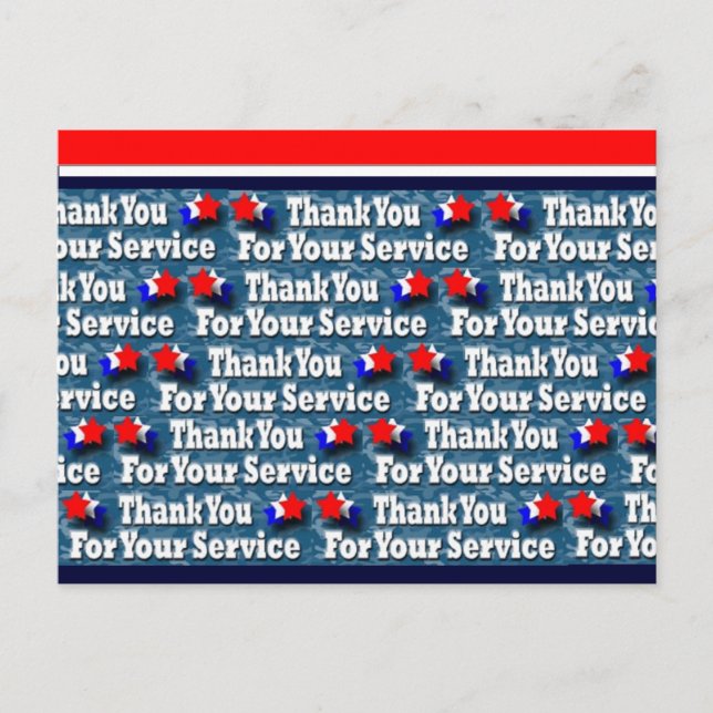 Thank You for Your Service Postcard (Front)