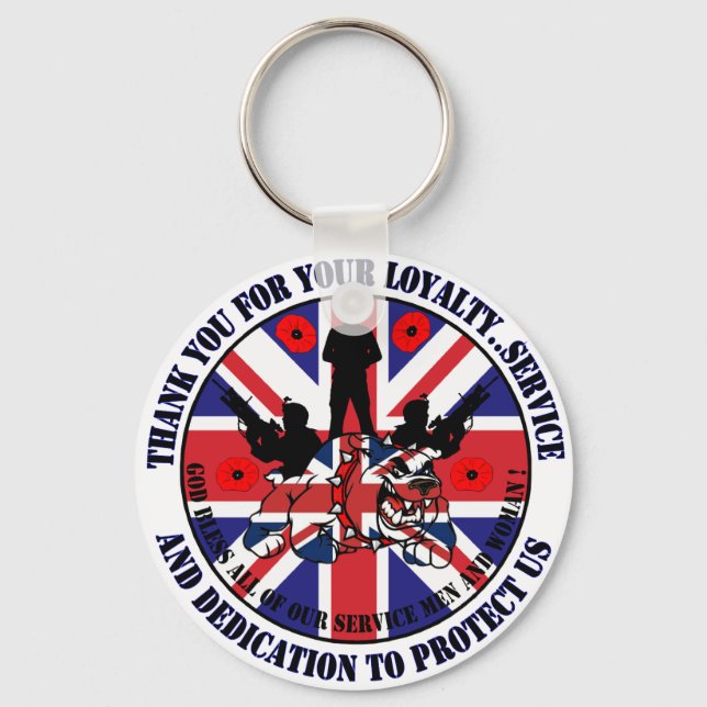 Thank you for your Service UK Soldiers Keychain (Front)