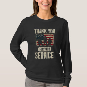 Thank You For Your Service US Flag Patriotic Veter T-Shirt