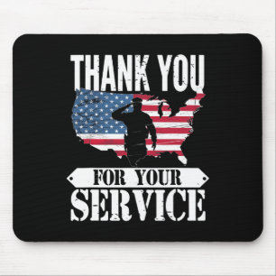 Thank You For Your Service Veteran Patriot Militar Mouse Pad