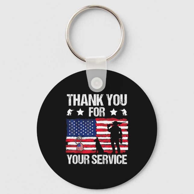 Thank You For Your Service Veterans Belgian Malino Keychain (Front)