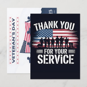 Thank You for Your Service: Veterans Day 2025 Hol Holiday Postcard