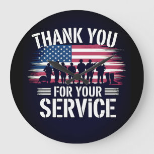 Thank You for Your Service: Veterans Day 2025 Large Clock