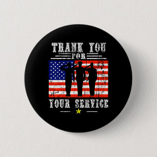 Thank You For Your Services Patriotic - Veterans D 2 Inch Round Button