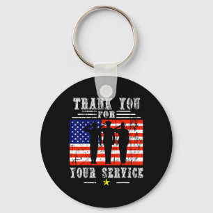 Thank You For Your Services Patriotic - Veterans D Keychain