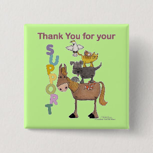 Thank you for your Support 2 Inch Square Button
