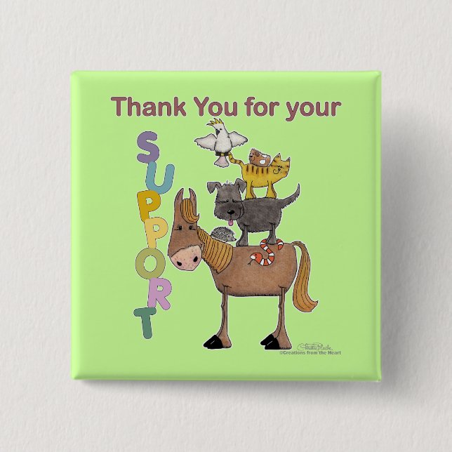 Thank you for your Support 2 Inch Square Button (Front)