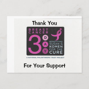 Thank You  For Your Support - Customized Postcard