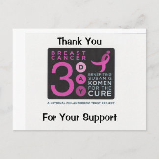 Thank You  For Your Support - Customized Postcard