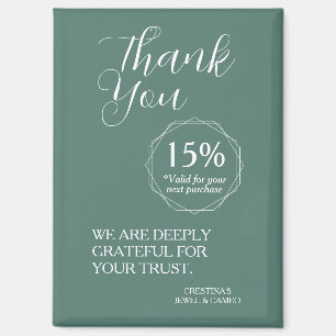 Thank You for Your Support Discount Voucher Magnet
