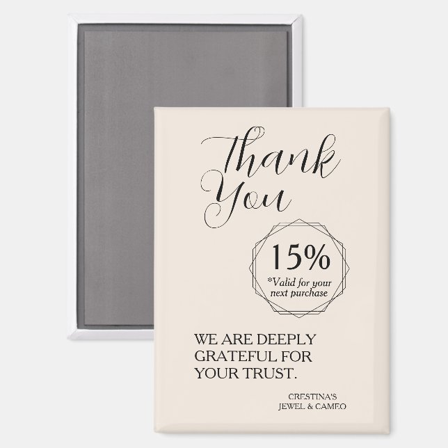 Thank You for Your Support | Discount Voucher Magnet (Front/Back)