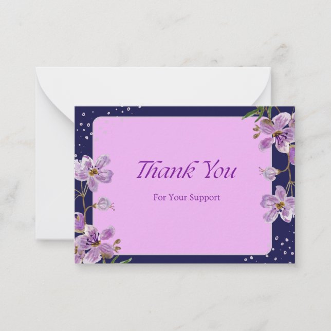 Thank You for Your Support – Elegant Floral Card (Front)