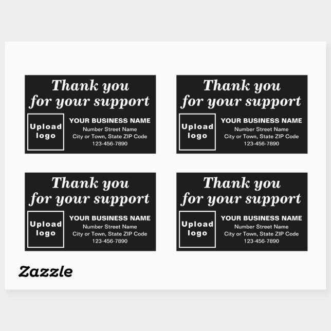 Thank You For Your Support on Black Sticker (Sheet)