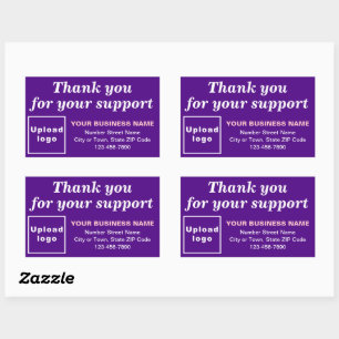 Thank You For Your Support on Purple Sticker