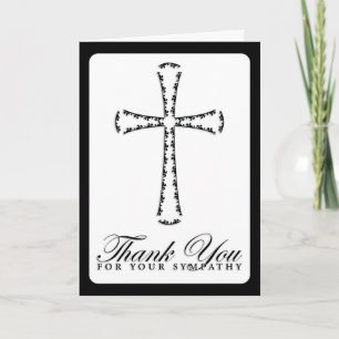 thank you for your sympathy (elegant cross) card