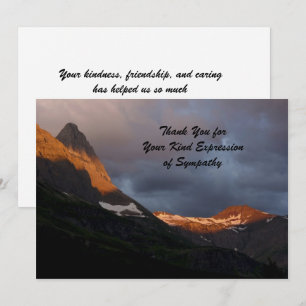 Thank You for Your Sympathy, Glacier Sunrise Card