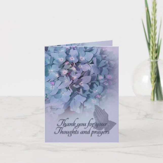 Thank you for your sympathy hydrangeas card (Front)