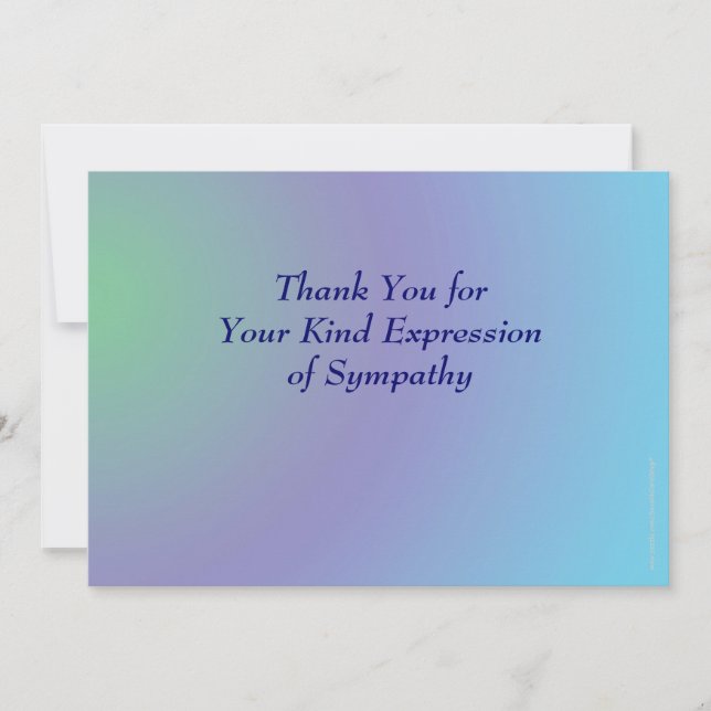 Thank You for Your Sympathy, Pastel Blue Purple Card (Front)