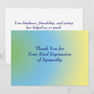 Thank You for Your Sympathy, Pastel Blue Yellow 