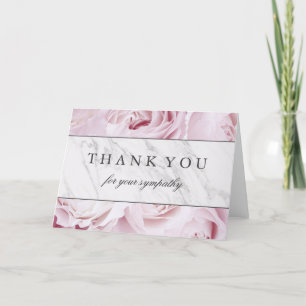 Thank You for Your Sympathy Roses & Marble Card