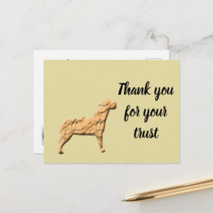 Thank You For Your Trust Business Dog Animal Postcard