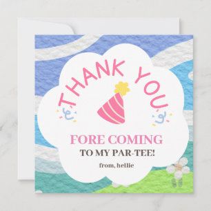 Thank you fore coming to my par-tee kids party card