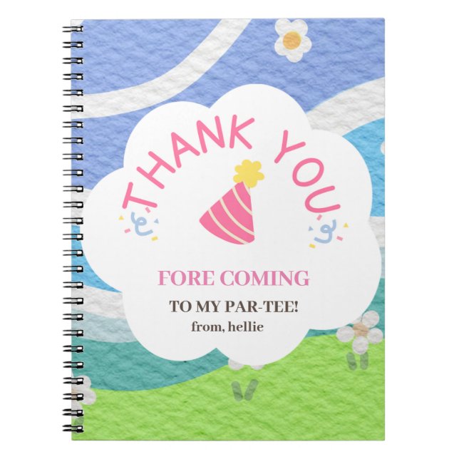 Thank you fore coming to my par-tee kids party notebook (Front)