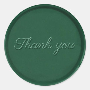 Thank you Forest Green Wax Seal Sticker