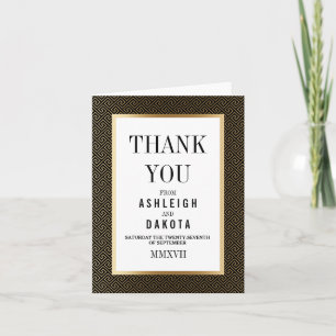 Thank You   Formal Golden Geometric on Black Card