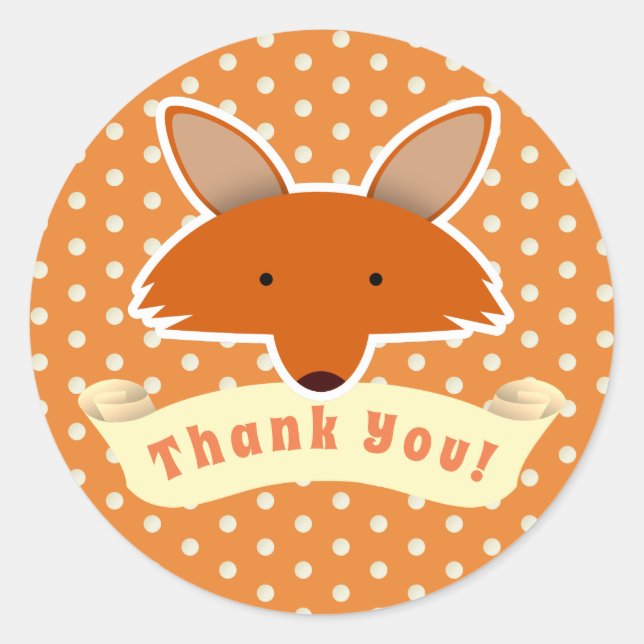 Thank you Fox Classic Round Sticker (Front)