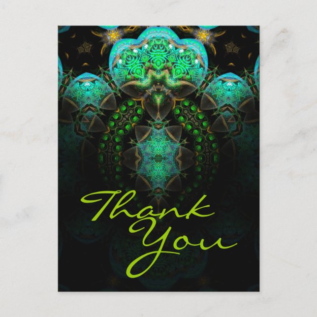 Thank You Fractal Art Postcard - Customized (Front)