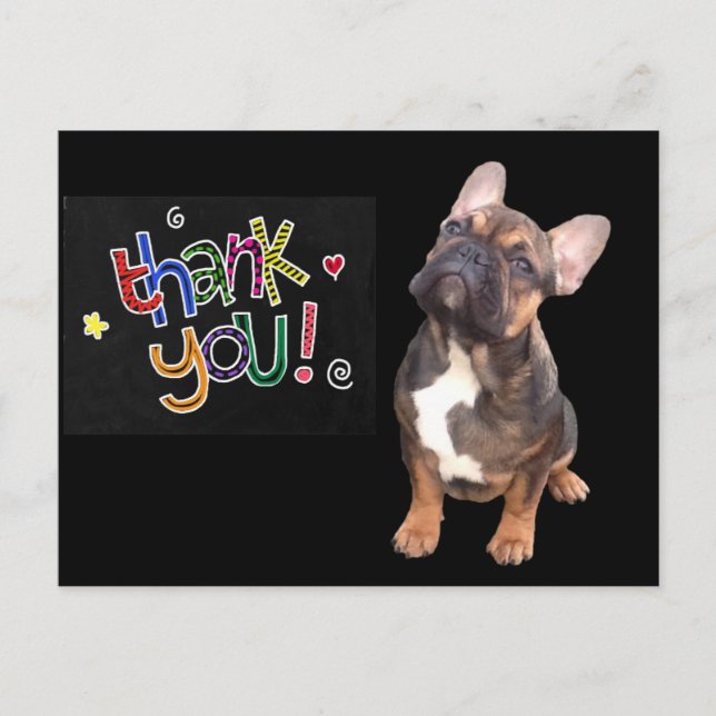 Thank you  Französische Bulldogge Postkarte Postcard (Front)