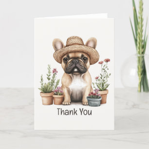 Thank You French Bulldog Gardening Flower Pots Card