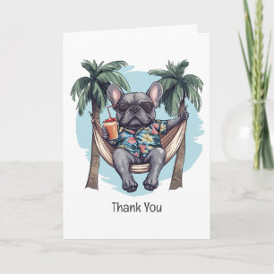 Thank You French Bulldog In Hawaiian Top Card