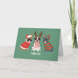 Thank You French Bulldogs Christmas Card
