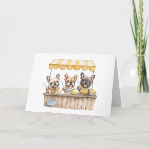 Thank You French Bulldogs Lemonade Stand Card