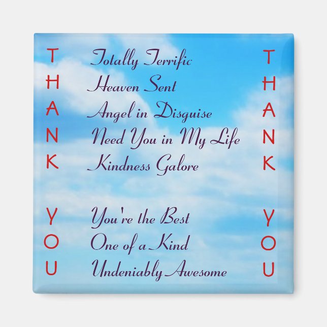 Thank You Fridge Magnet (Front)