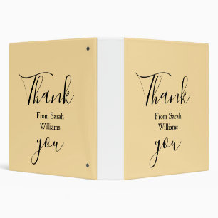 Thank you from add name yellow Pastel boho wedding Binder