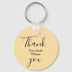 Thank you from add name yellow Pastel boho wedding Keychain