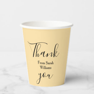 Thank you from add name yellow Pastel boho wedding Paper Cups