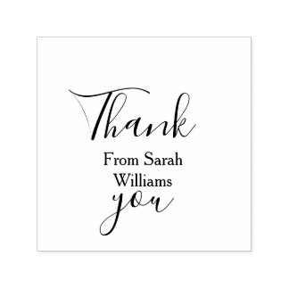 Thank you from add name yellow Pastel boho wedding Self-inking Stamp