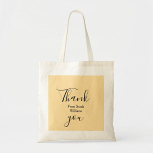 Thank you from add name yellow Pastel boho wedding Tote Bag