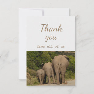 Thank You From All of Us Elephants Animal Fun Card